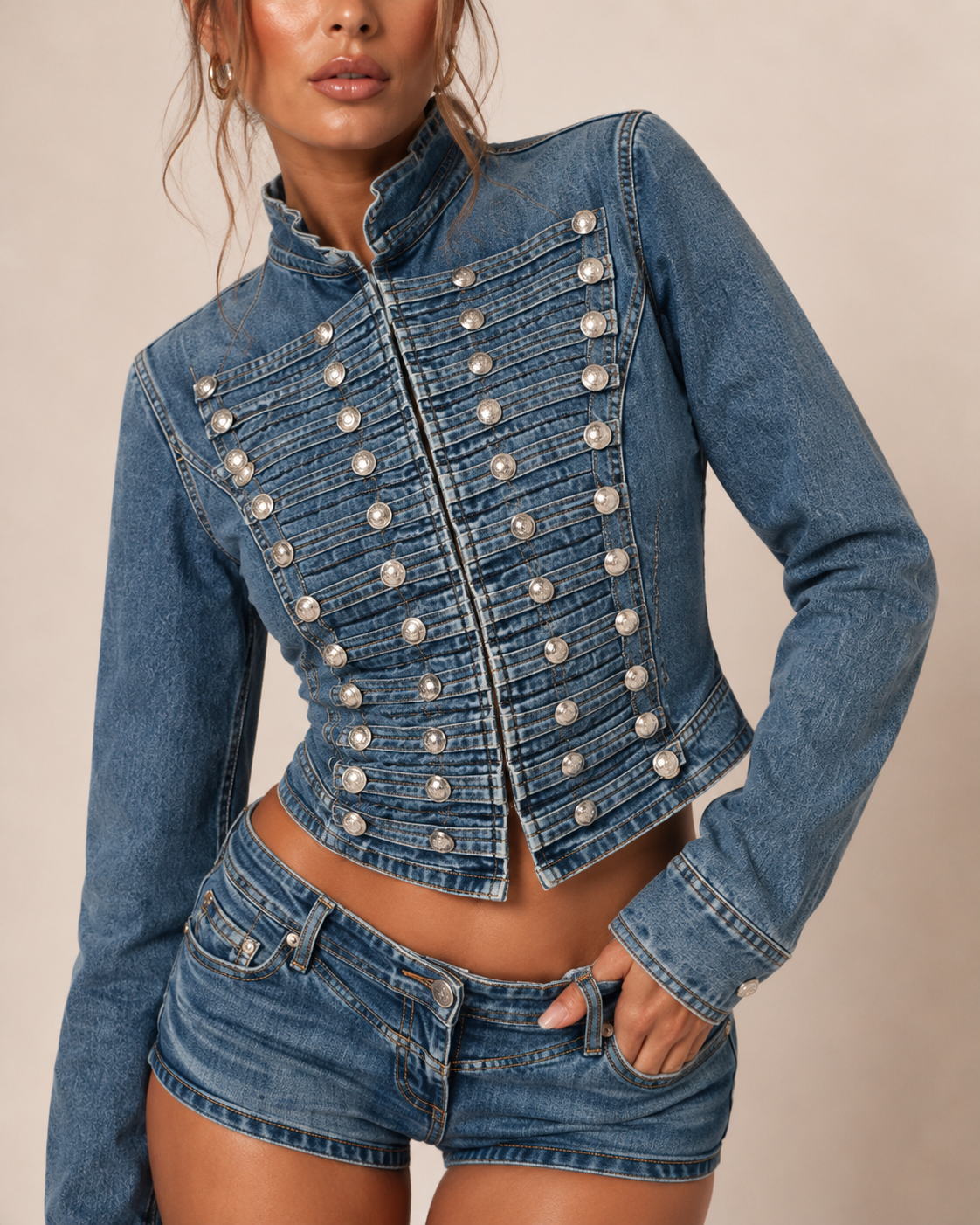 Riviera Studded Denim Set