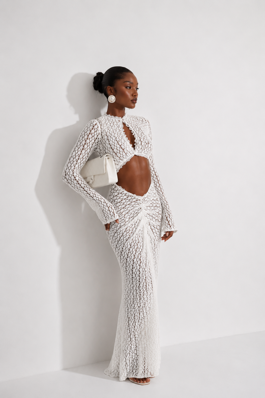 Isla Crochet Maxi Set – White