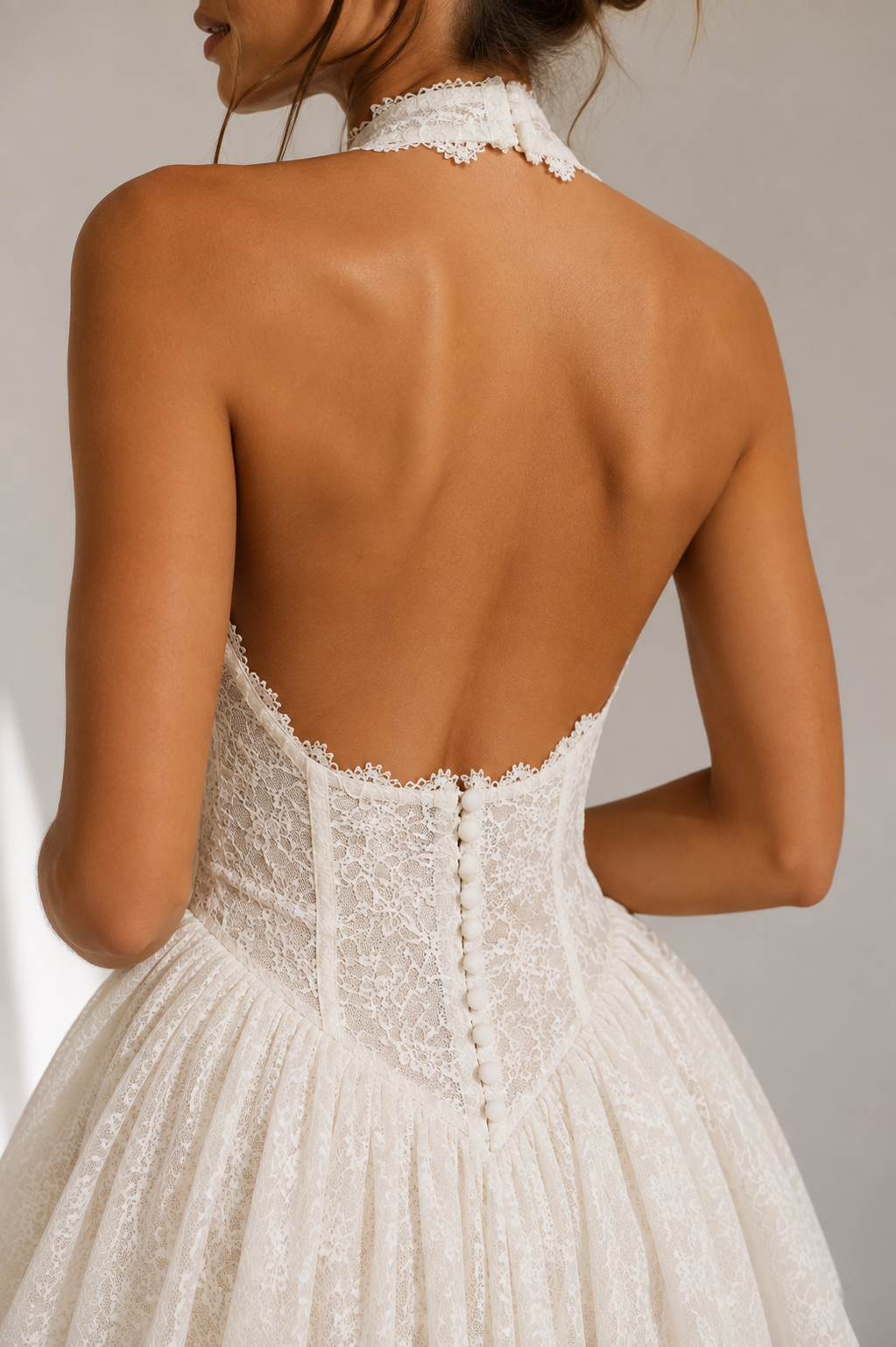 Amélie Lace Mini Dress – Ivory