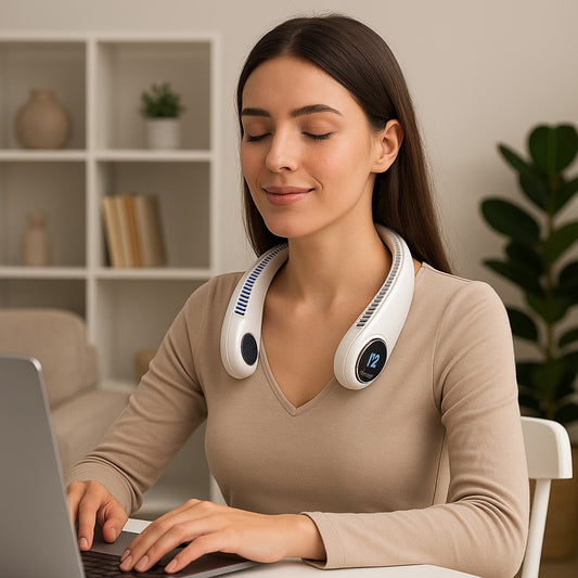 Portable Neck Fan with Display - Stay Cool Anywhere