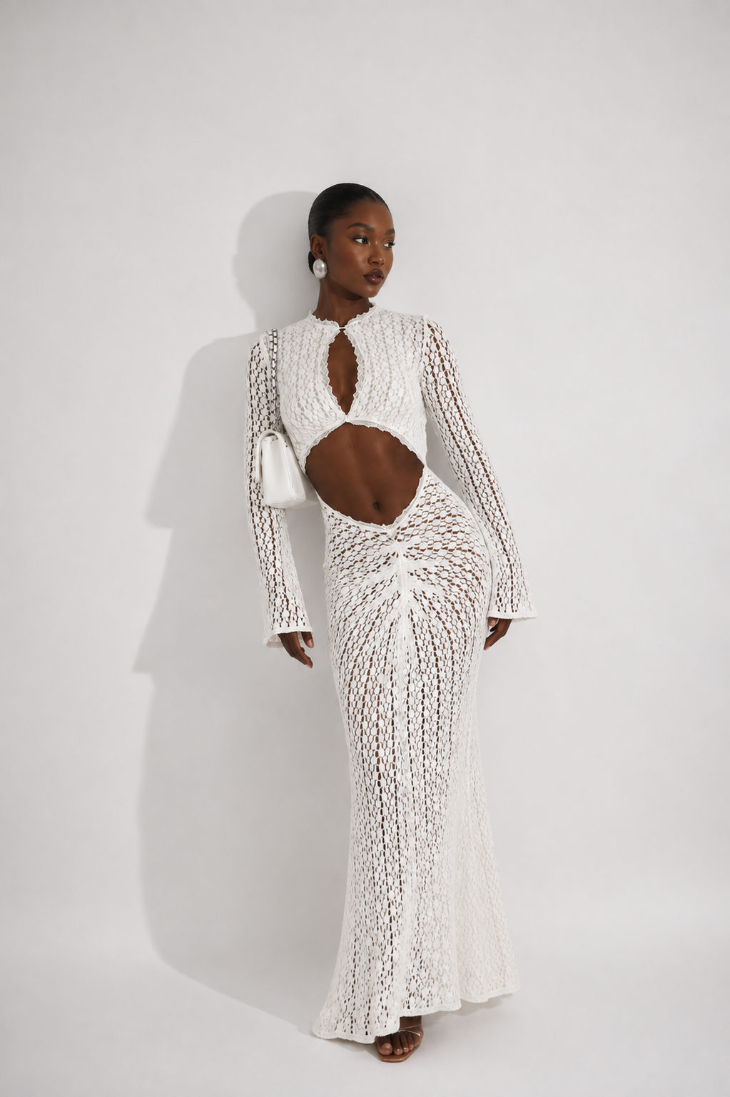 Isla Crochet Maxi Set – White